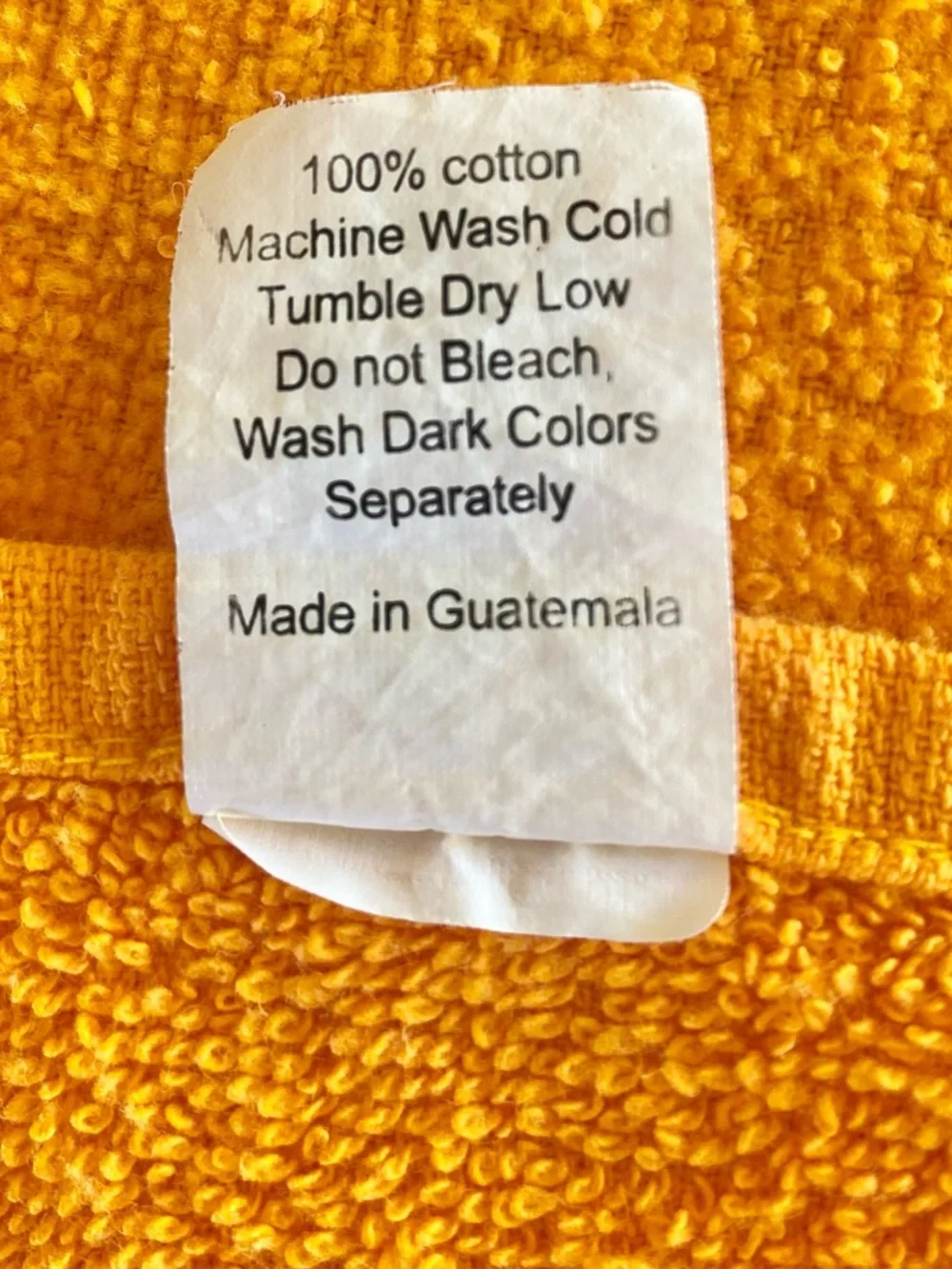 Tennessee Volunteers Orange Rally Hand Towel White T Logo 100% Cotton 15” x 25”